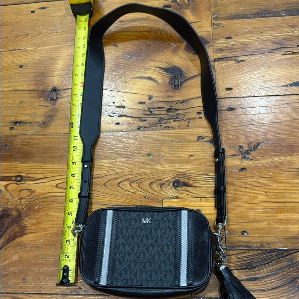 Michael Kors Black and Silver Camera Crossbody Bag - Picture 5 of 12